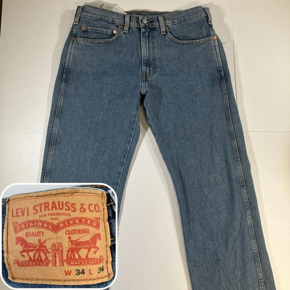 Levi's Western Fit Jeans Mens 34x34 Passing Time Medium Wash‎ Stretch Denim